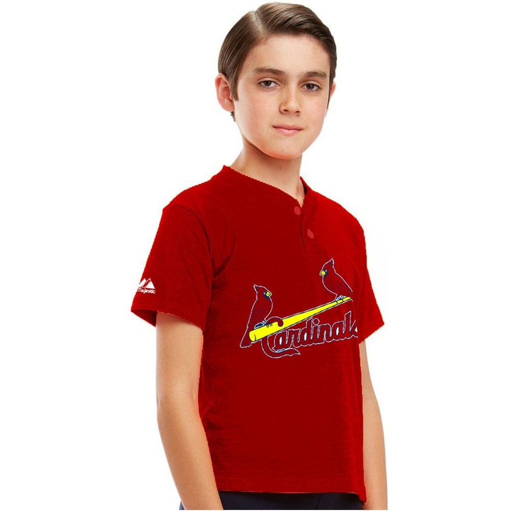 Youth Kids St Louis Cardinals Henley Shirt NEW